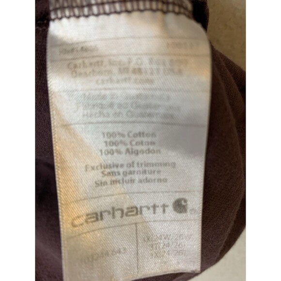 Carhartt T-Shirt Mens 3X Brown Original Fit Long Sleeve Work Wear 1 Pocket - Picture 3 of 7